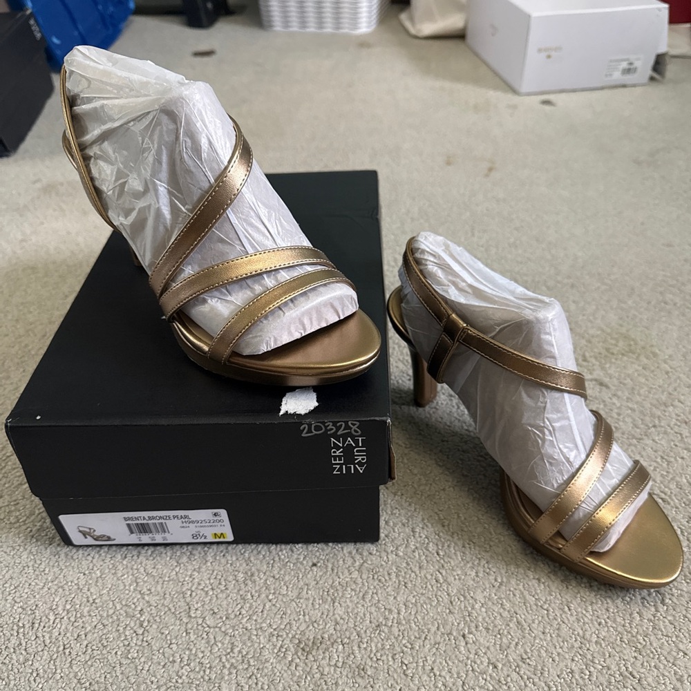 Naturalizer Gold Strappy Heels